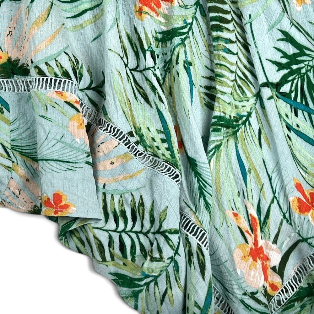 Lulus St Tropez Womens Sz Sm Tropical Floral Blue Halter Dress Asymmetrical $84 - Picture 8 of 16
